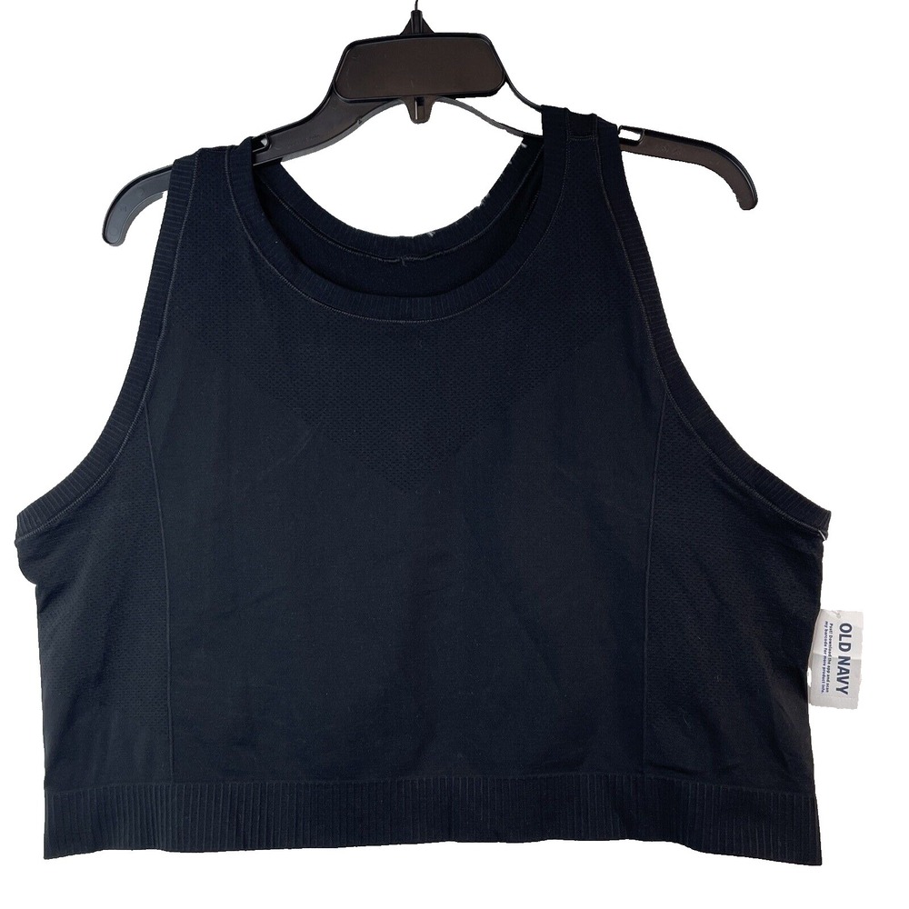 Old Navy Black Active Work Out Tank Top Womens Sz 4X‎ Black Racerback Spandex